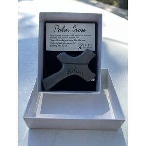 Palm Cross "Believe" New In Box VTG Christian Faith, Made In El Salvador
